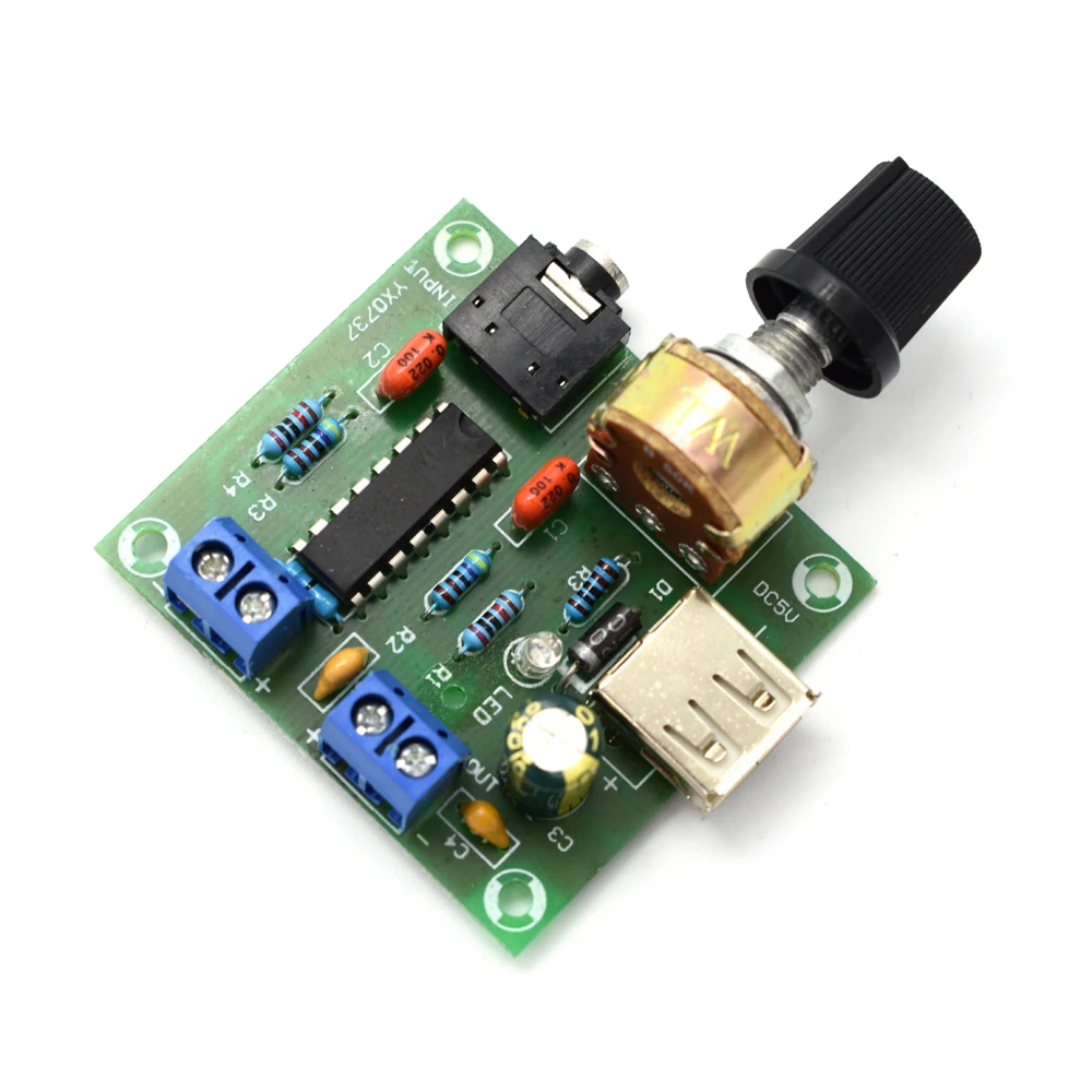 Миниатюрная Плата усилителя мощности Lusya USB 5Wx2 HIFI двухканальная звука CM2038 5 в