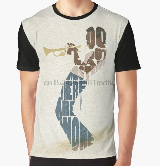 

All Over Print T-Shirt Men Funy tshirt Typographic and Minimalist Miles Davis Illustration Graphic Tops Tee women t shirt