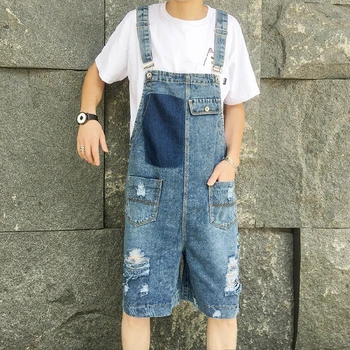 

2019 New Vintage Jeans Jumpsuits Summer Retro Distressed Denim Bib Overalls