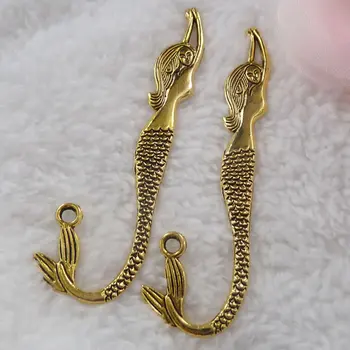 

56 pieces antique gold mermaid bookmark 81x21mm #150