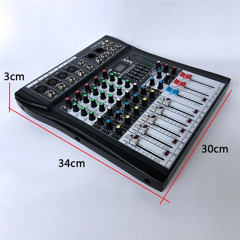 LEORY Profissional 6 канальный микшерный пульт DJ Металл Mezclador с USB СВЕТОДИОДНЫЙ LED экран