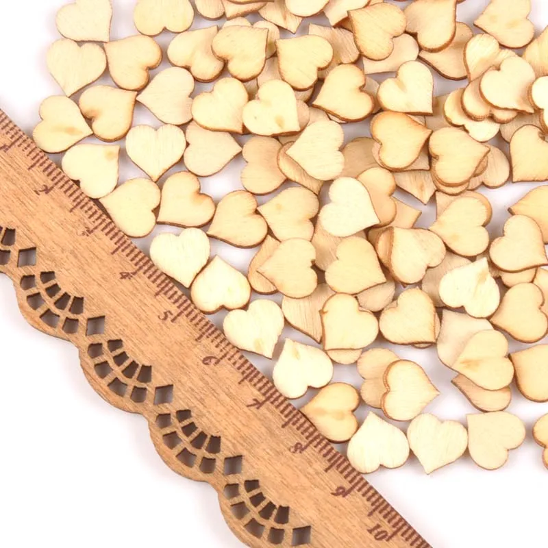 100 шт. мини-натуральный Сердце pattern деревянные поделки скрапбукинга для украшения дома diy ручной работы 10 мм MT1808