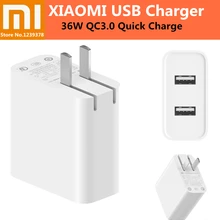 Оригинальное Xiaomi Mi 36 Вт USB настенное зарядное устройство Quick Charge 3,0 с двумя USB-A портами умное быстрое зарядное устройство