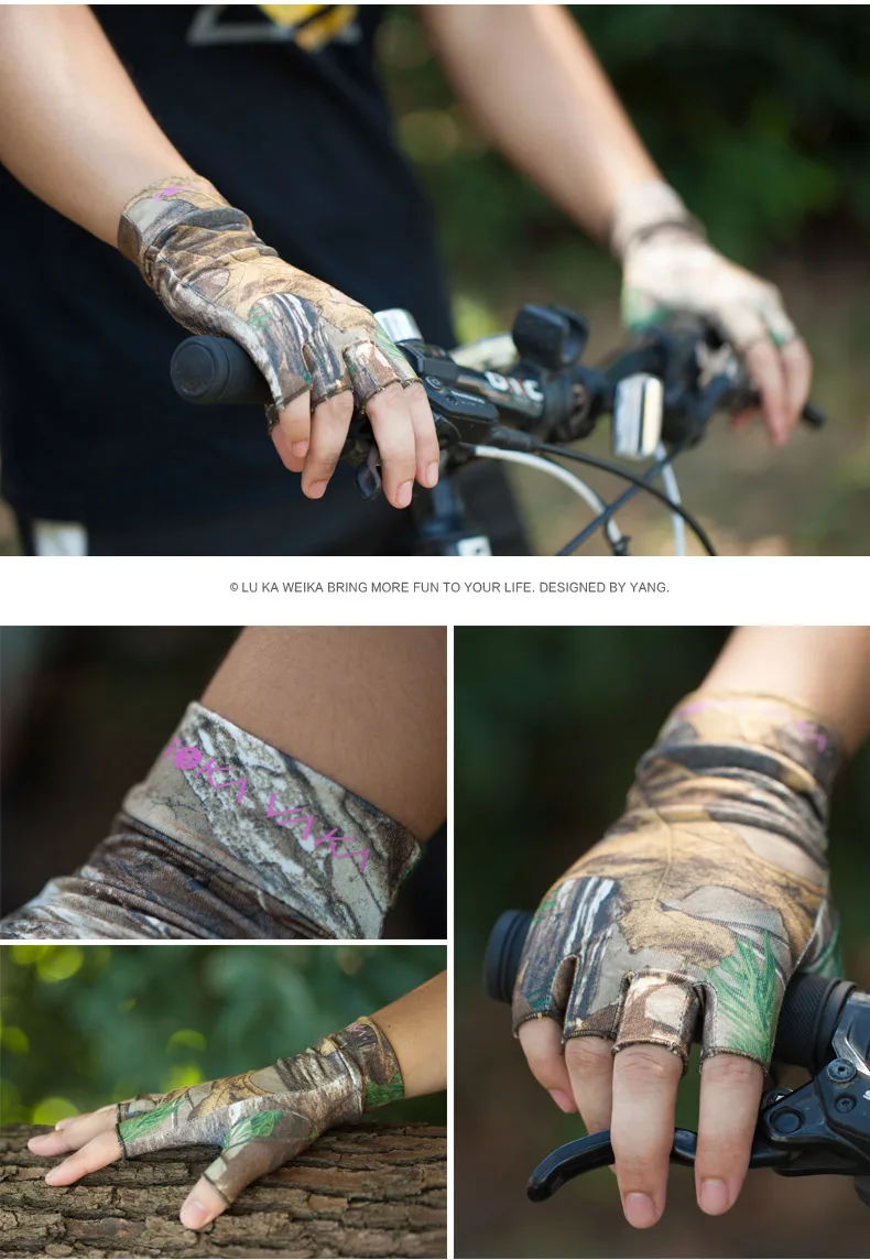2018 Outdoor Ultra Thin Summer Breathable Anti-slip Fishing Hunting Gloves Camo Touch Screen Camouflage Mountain Tactical Gloves (14)