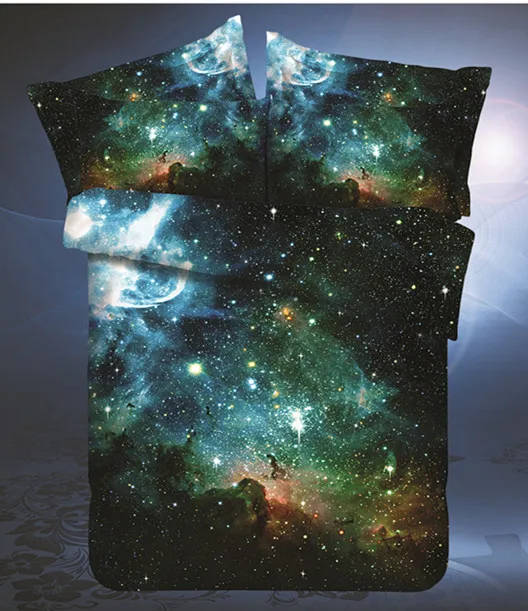2/3 PCS Hipster Galaxy 3D Bedding Set Universe Outer Space Themed Galaxy Print Bedlinen Duvet cover & pillow case queen SIZE