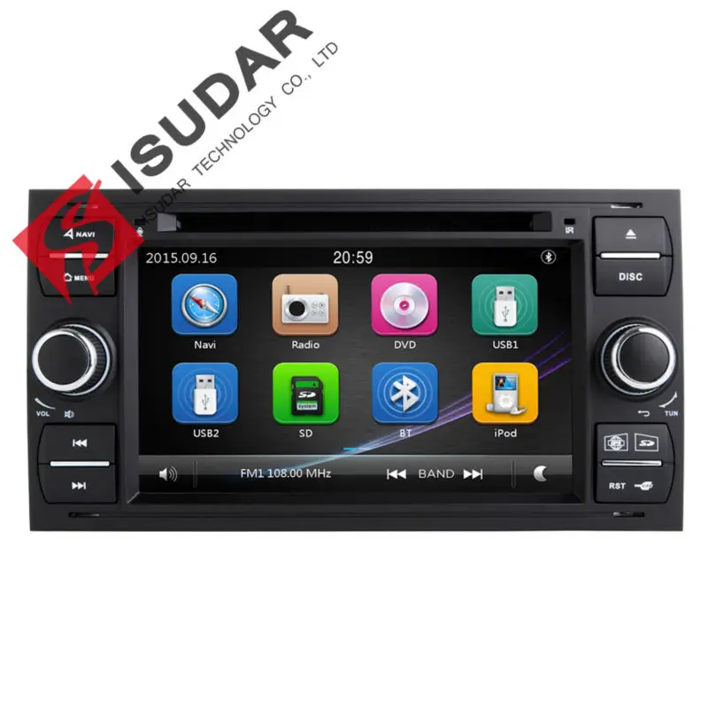 Isudar Car Multimedia Player GPS 2 Din Car Radio Audio Auto For Ford Mondeo Focus Transit