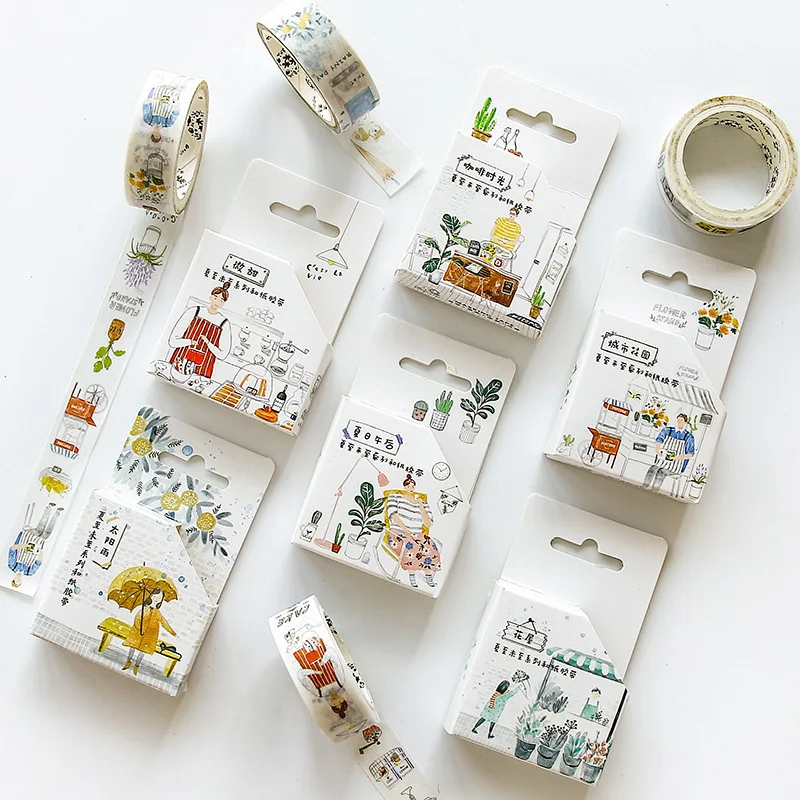 

24 pcs/lot 1.5cm Bullet Journal Summer Sun Rain Sweet Washi Tape Adhesive Tape DIY Scrapbooking Sticker Label Craft Masking Tape