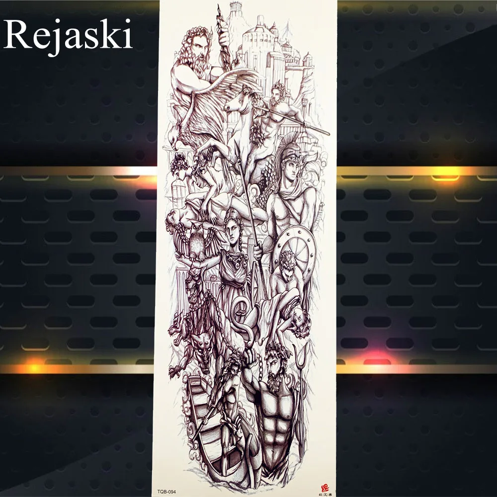Rejaski, Трайбл, Лев, тигр, король, временная татуировка, наклейка, полная рука, боди-арт, поддельные татуировки для мужчин и женщин, одноразовые, хна, татуировки, ноги