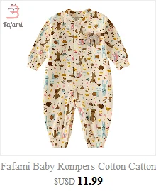 Одежда для новорожденных девочек Однобортный хлопок Одежда для малышей милый кролик детские распашонки для новорожденных для маленьких девочек Зимние комбинезоны картерс одежда для малышей 0-3 месяца комбинезон