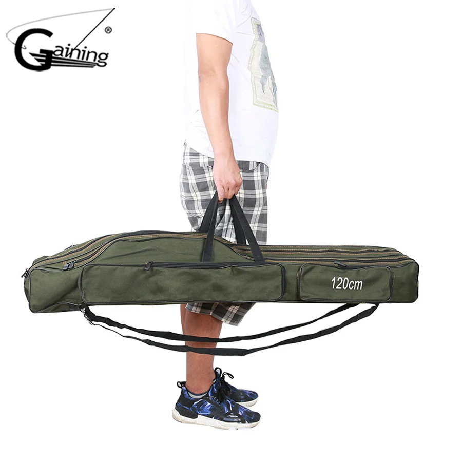 Fishing Bag Portable Foldable Fishing Rod Carrier Fish Pole Tools Storage Bag Case 6