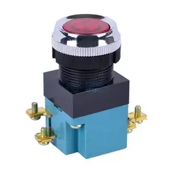 

Free shipping 5PC Self-reset Flat head Push Button Switch LA19-11 start stop button switch 25MM color option 1open 1close