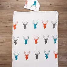Хлопковое мягкое растягивающееся Пеленальное Одеяло с оленем для новорожденных мальчиков и девочек, банное полотенце
