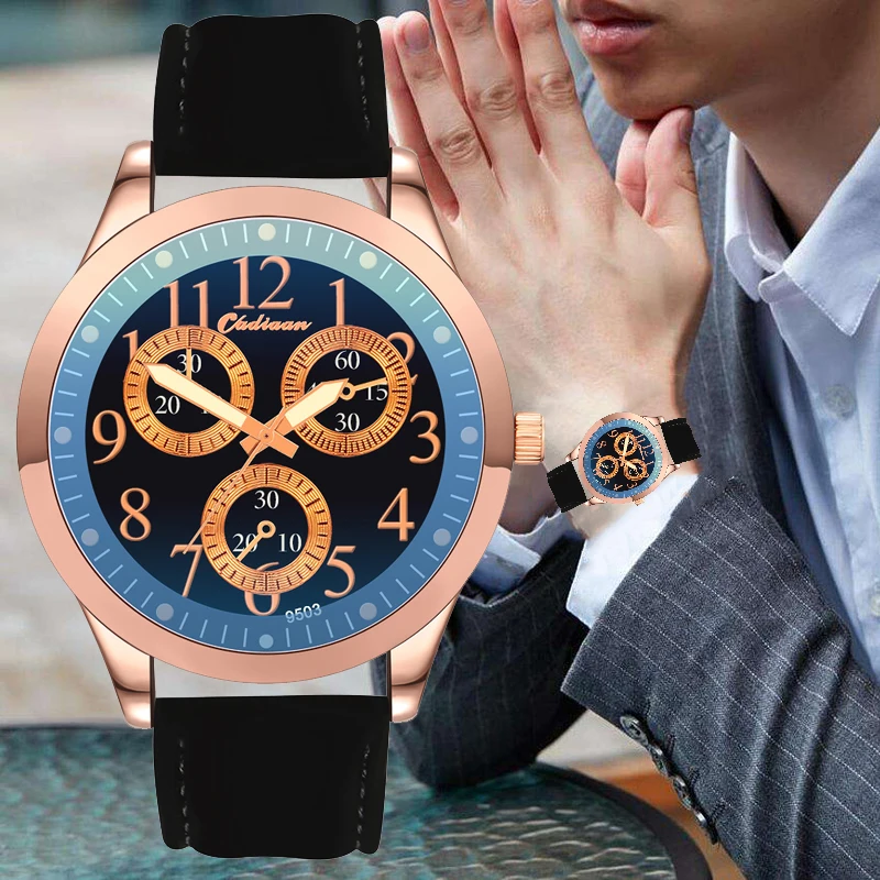 

Male Clock Men Watch Leisure Quartz Relogio masculino Quartz Business Leather Strap Watch Chronograph Best Gift Wristwatch