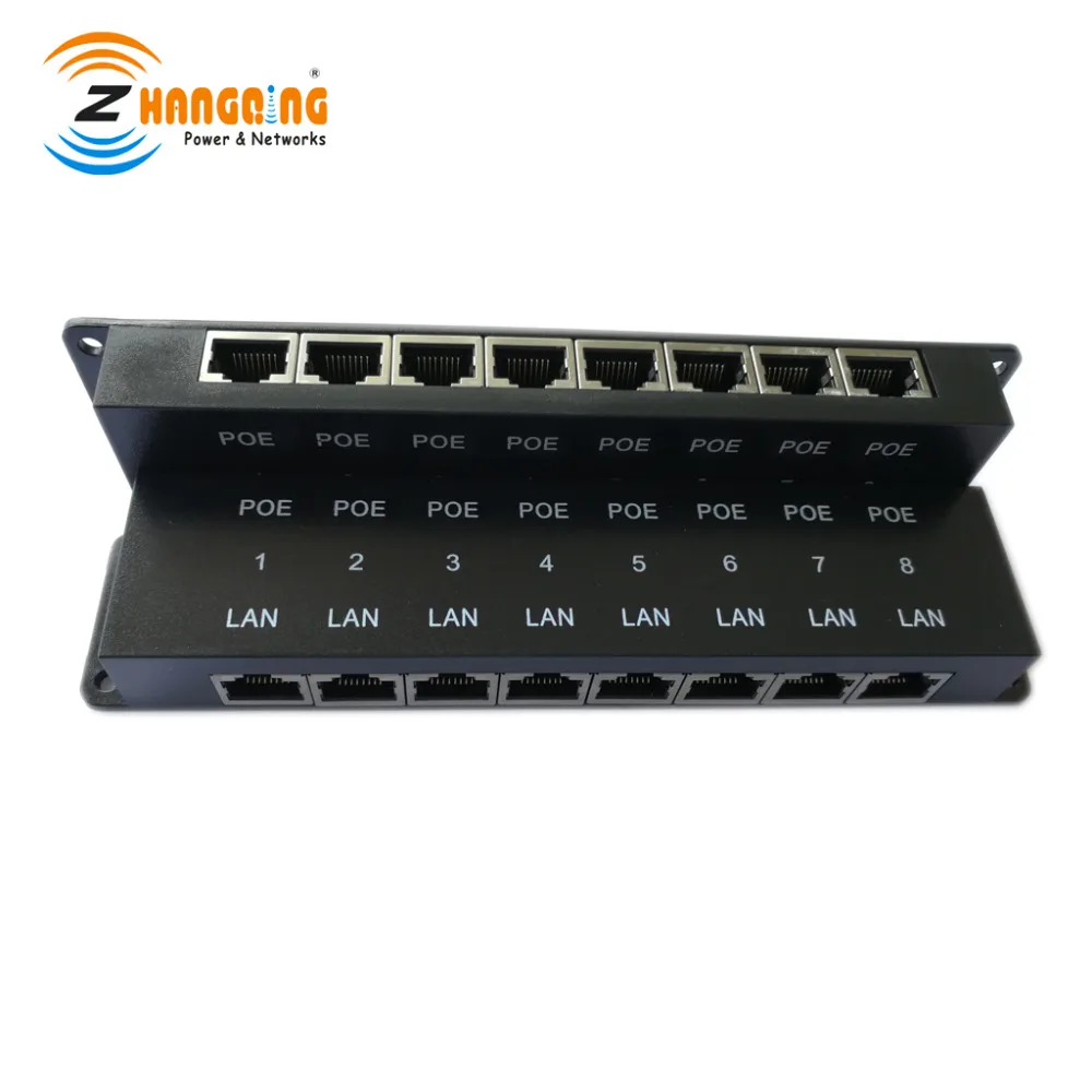 

8 Port PoE Patch Panel For IP Camera PoE Injector