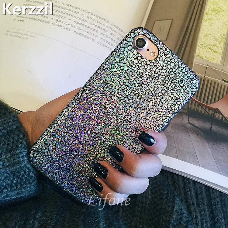 Роскошные чехлы для телефонов из искусственной кожи iphone 7 6 6s Plus модный блестящий