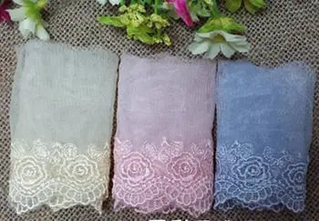 

african cord lace 30yards/lot,3colors exquisite floral embroidery tulle lace trimming hair bow lace fabric wholesale