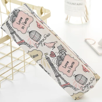 

Cute Cartoon Pencil Bag with Large Capacity Kawaii Pen Case Gifts Material Canvas Zip Bag School and Office Stationery