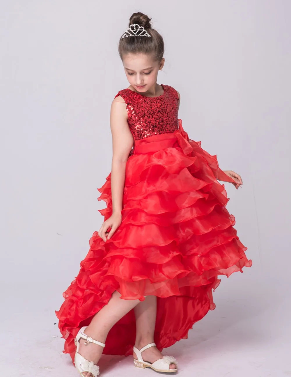 2016 Children Sleeveless Dresses Floral Birthday Party Princess Dresses