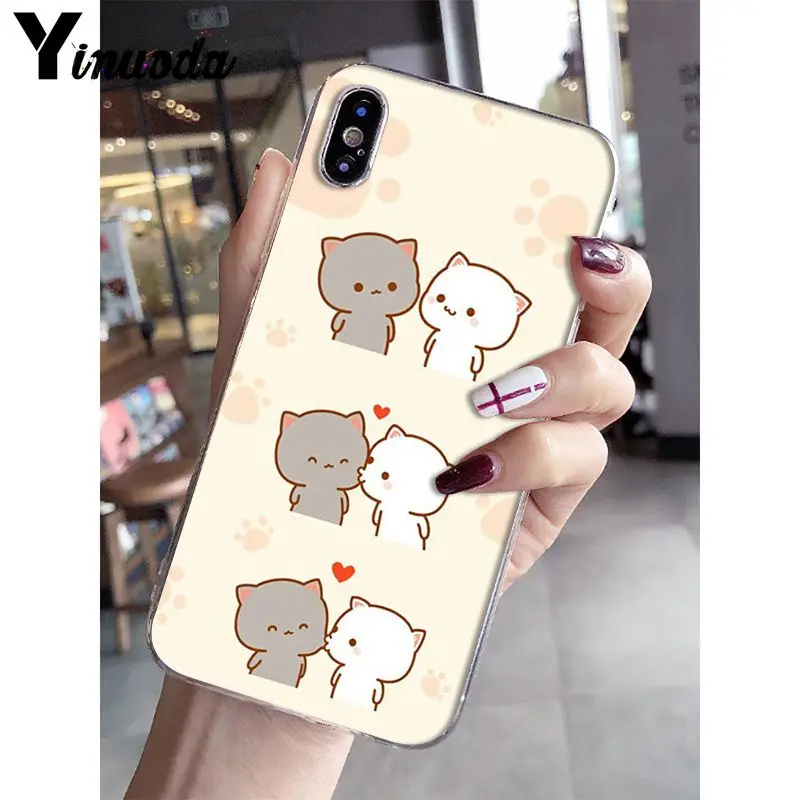 Yinuoda Kawaii Molang мультфильм аниме Кот DIY рисунок чехол для телефона чехол для iPhone X XS MAX 6 6s 7 7plus 8 8Plus 5 5S SE XR