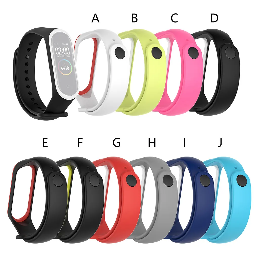 Браслет Correa Mi Band 4 для Xiaomi спортивный мягкий силиконовый двухцветный браслет