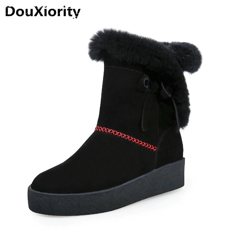 

Womens Snow Boots 2016 Casual Fashion Women Winter Velvet Shoes Mid-Calf Flats Black Beige Gray