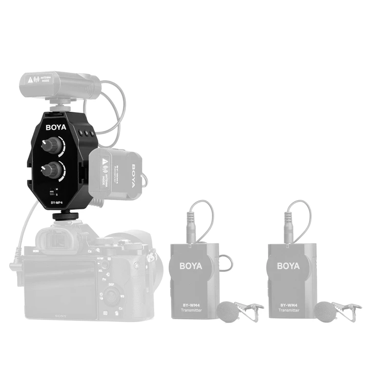 BOYA BY-MP4 2-х канальный аудио адаптер с подойдет как для повседневной носки, так и переключатель стереосистемы для iPhone 8 цифровой зеркальной камеры Canon Nikon DSLR Камера sony Panasonic видеокамеры