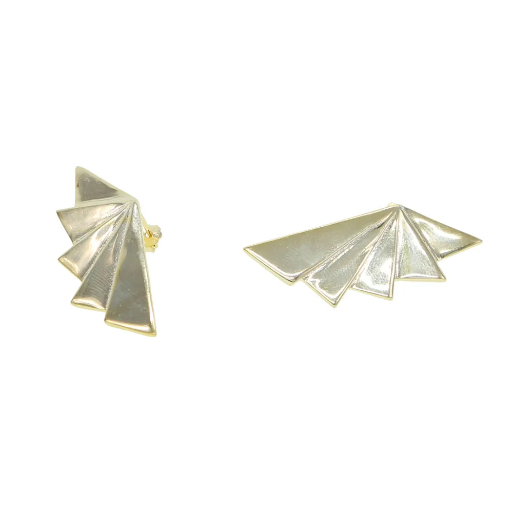 

Big Fan Shaped Ethnic Earrings Handmade Jewelry Bohemian Earrings Drop for Women delicate 100% 925 silver elegant gold earring