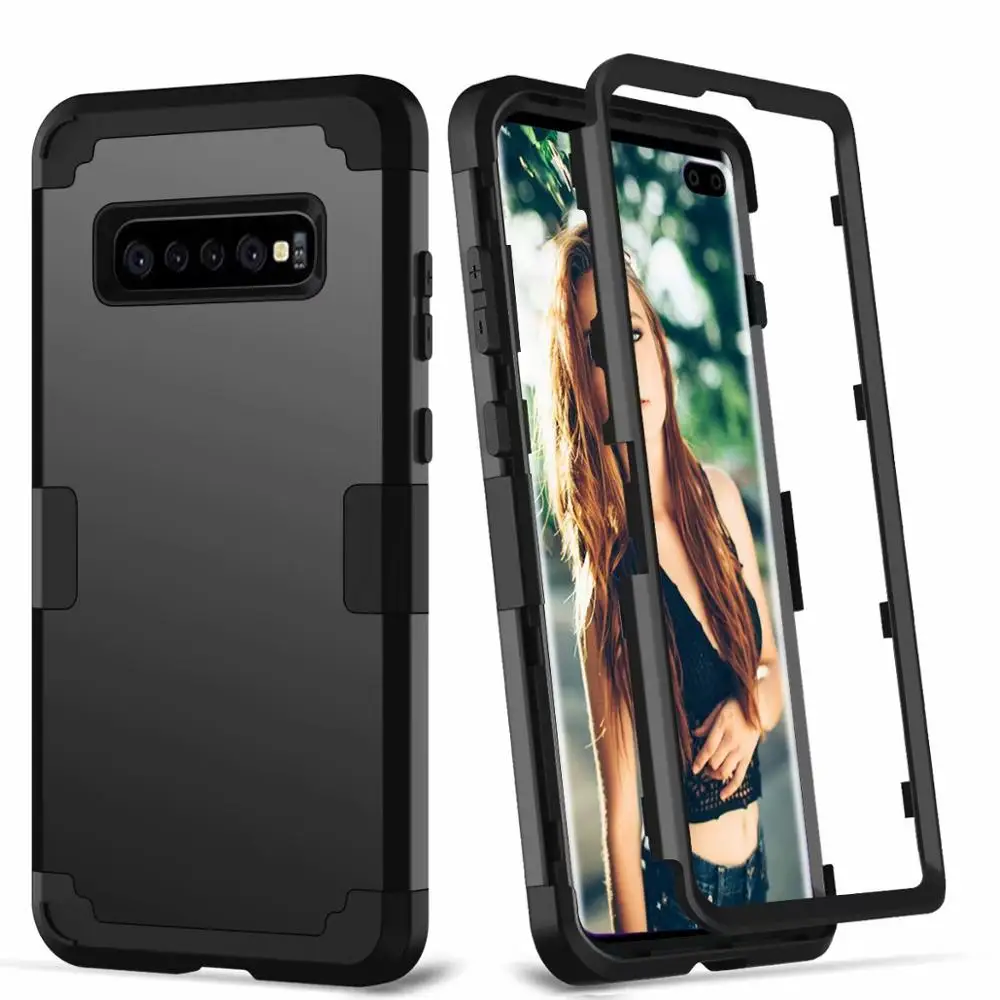 Черный Для samsung Galaxy S10 S9 S8 Plus Note 9 Защитный чехол, LUPHIE противоударный 3 Слои Мягкий Силиконовый прочный защитный чехол Duty чехол для телефона - Цвет: Черный