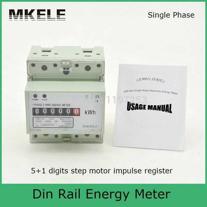 10(60) 230 В цифры шаг Двигатель импульс регистрация mk-lem011ag однофазный din-рейку КВТЧ цифровой Ватт час din-рейку счетчик энергии