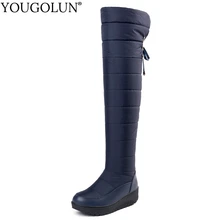Down Thigh High Snow Boots Women Warm Winter Woman Flat Platform Shoes A312 Fashion Ladies Black Blue Over The Knee Winter Boots Down Thigh High Snow Boots Women Warm Winter Woman Flat Platform Shoes A312 Fashion Ladies Black Blue Over The Knee Winter Boots