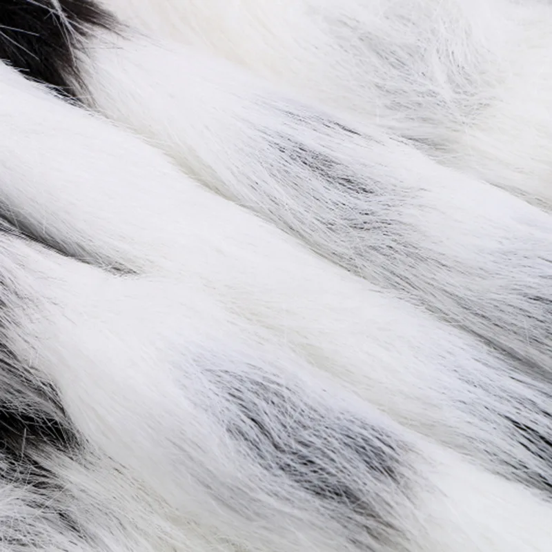 Heavyweight 8cm long faux jacquard fox furs fabric for coat DIY