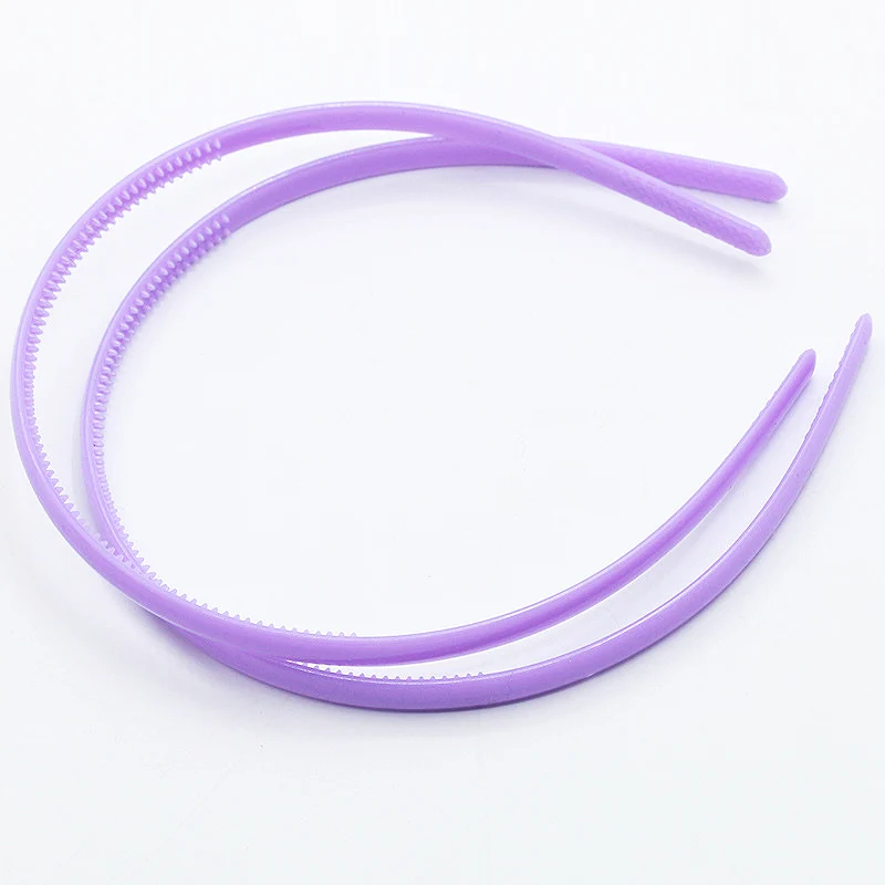 Горячая 1 шт карамельный цвет пластиковый обруч для головы 0,8 см Корейская Милая Детская повязка для волос для девочек - Цвет: Фиолетовый