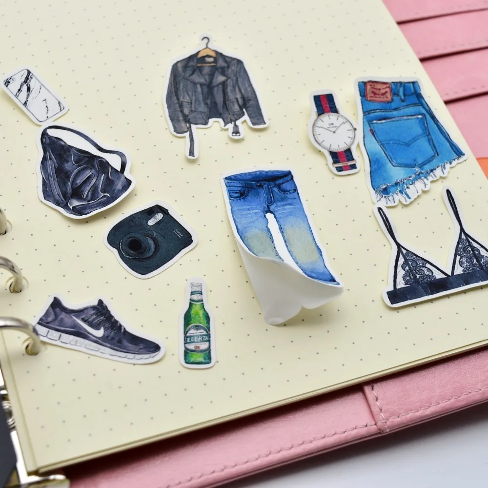 45 шт цветные наклейки для летней праздничной одежды s стикер для ежедневной носки сухой клей блокнот дневник DIY тонкая бумажная наклейка