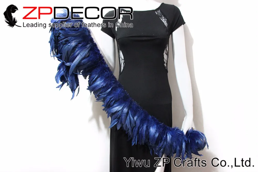 NAVY blue Rooster Schlappen Feathers Strung (15)