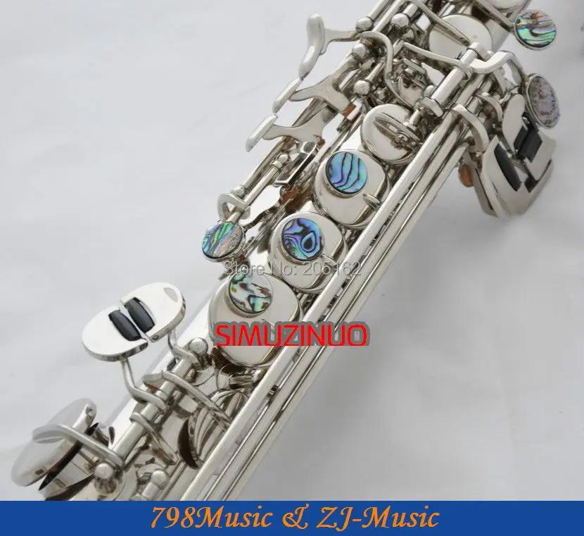Посеребренный изогнутый Сопрано саксофон Bb key to High F и G Key|soprano saxophone|saxophone sopranocurved