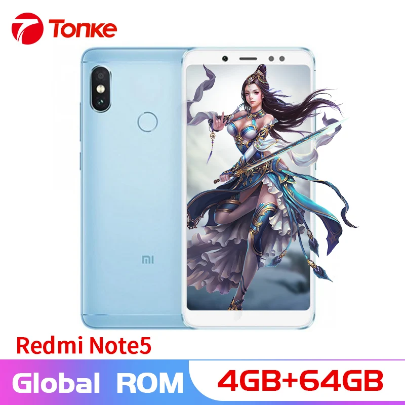

Global Firmware Xiaomi Phone Redmi Note 5 64GB ROM 4GB RAM Snapdragon 636 Octa Core Dual Camera 12MP+5MP 5.99" Full Screen