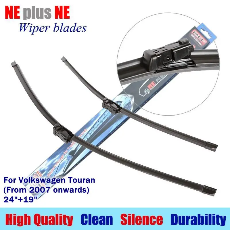 Wiper blades for Volkswagen Touran (From 2007 onwards) 24"+19" Rubber