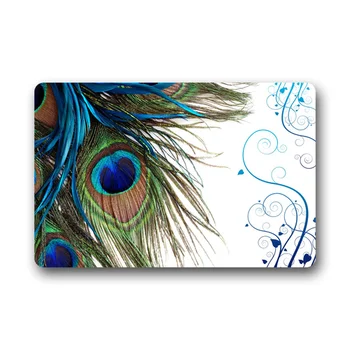 

Memory Home Fashion Custom Peacock Feather Doormat Kitchen Mats Living Room Bath Carpet Bedroom Rugs