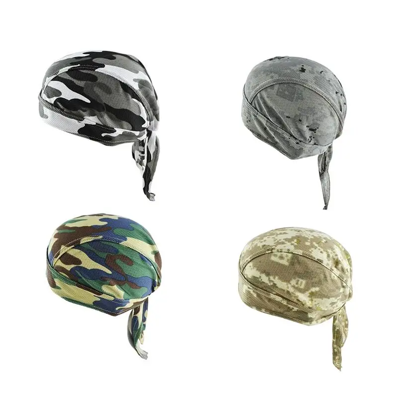 

Cool Breathable Camouflage Print Hat Mesh Cloth Quick Dry Long Tail Running Riding Cycling Hat Accessories Helmet Cap
