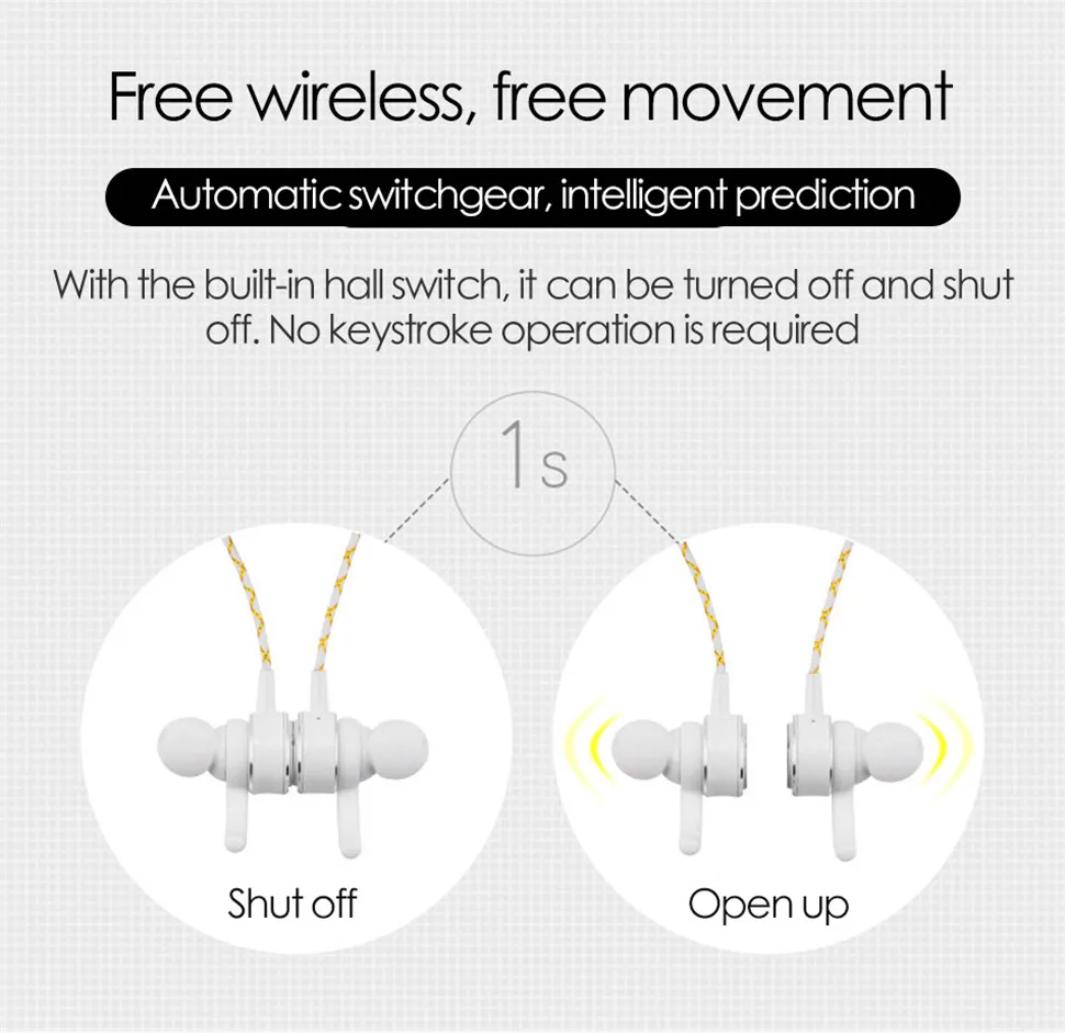 YKSO Wireless Bluetooth Earphone In Ear earbud M28 Portable audio and video Waterproof Stereo Sports With Mic Earphone (4)