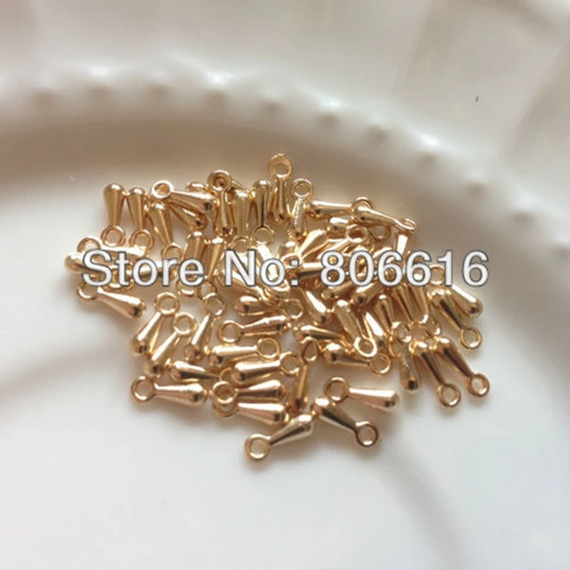 

3*7MM 500Pcs/Pack KC Gold Color Crimp Beads Chain End Drop Jewelry Findings Components Jewelery Accessories