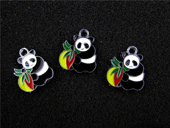 

AE564 Mix Color 20Pcs Alloy Metal Enamel Panda Charms Pendants 22x19mm