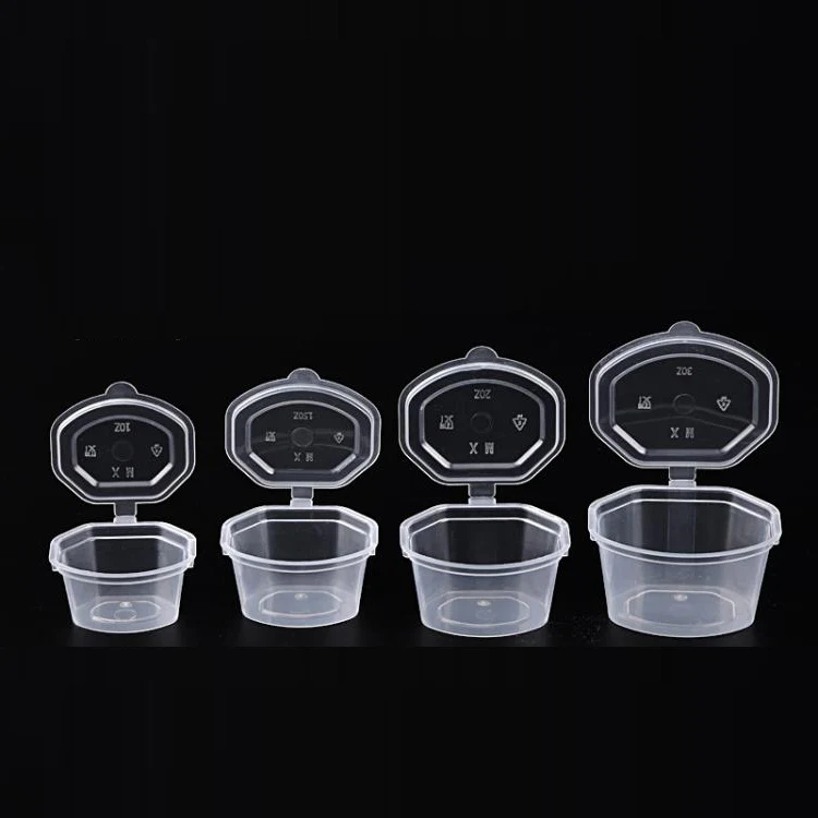 100pcs/Set Small Plastic Sauce Cups Food Storage Containers Clear New V2O2 