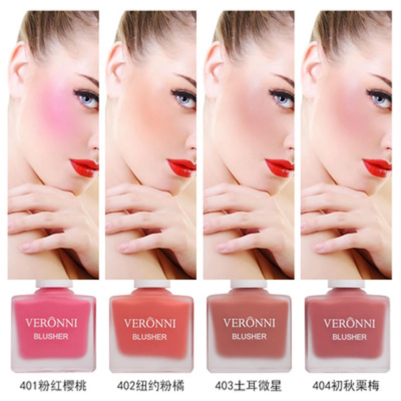 

VERONNI Makeup Liquid Blusher 4 Color Natural Sleek Silky Blush Contour Rouge Make Up Peach Cheek Blush Face Cosmetics