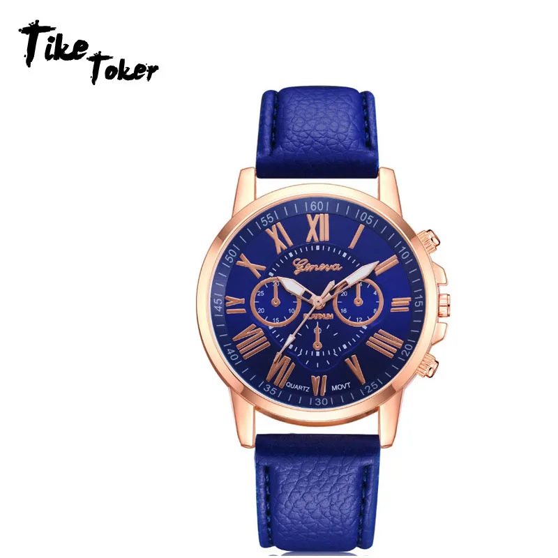 

Women's Watches Fashion Tike Toker Brand Faux Leather Analog Quartz Wrist Watch Women Female hours clock Hot Sale