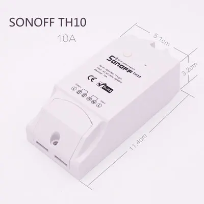 Sonoff TH 10A умный переключатель Wi-Fi для мониторинга температуры и влажности умный переключатель Умный домашний переключатель работает с Alexa Google Home - Комплект: 10A Switch