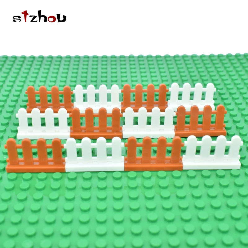 

50pcs/lot House 1X4 White Picket Fence Stack Fit With Legoed Brand New Educational Building Block Bricks Kids Toys
