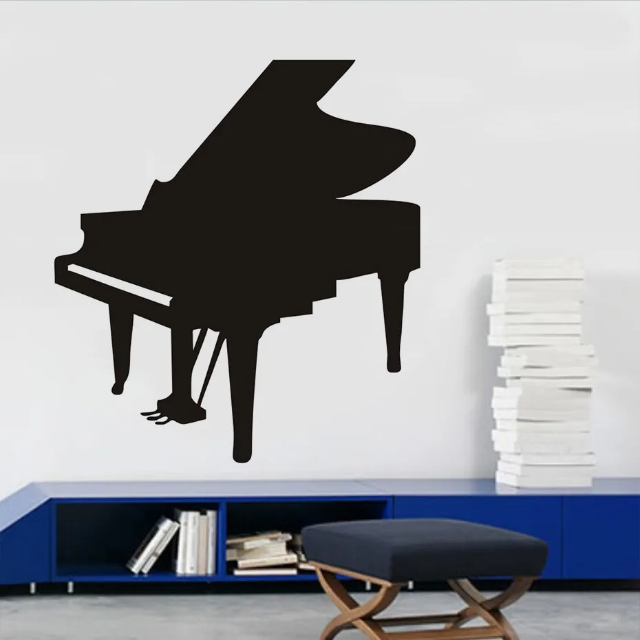 Musical Instruments Piano Black Wall Sticker For Living Rooms