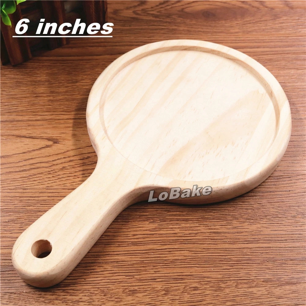 Us 10 5 3 Off 6 Inches Height 1 7cm Wooden Round Pizza Pan With Handle Pizza Stones Pie Pancake Pans Kitchen Tools For Diy Bakeware Supplies Wooden