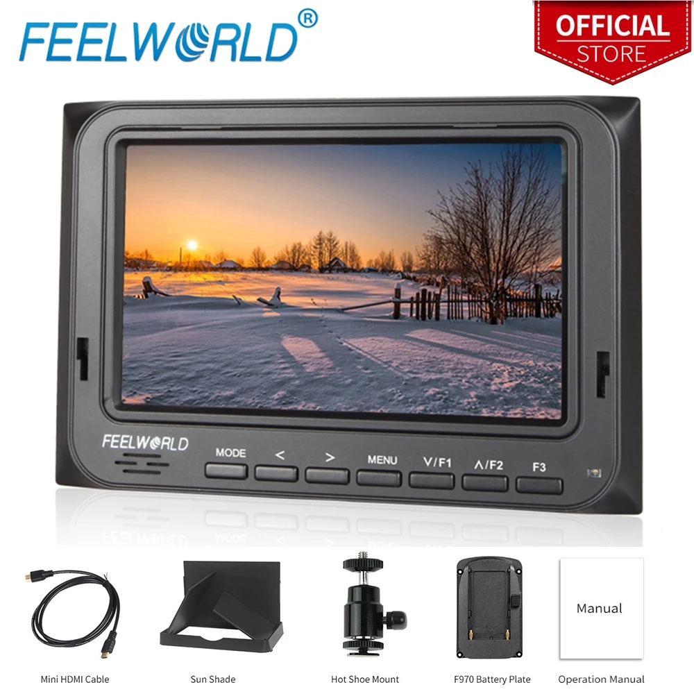 

Feelworld FW56D/O 5.6 Inch Camera Field Monitor with Peaking Focus 5.6" LCD Monitor Photography Studio Monitor for DSLR